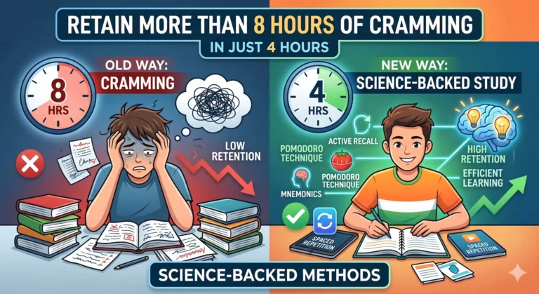 How to Study Just 4 Hours and Retain More Than 8 Hours of Cramming